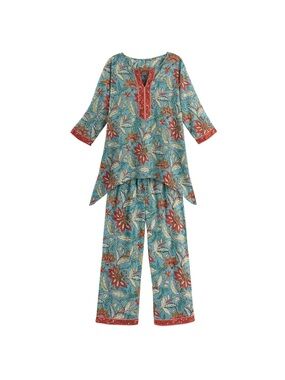 Signals Teal Floral Tunic & Pants Set